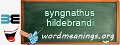 WordMeaning blackboard for syngnathus hildebrandi